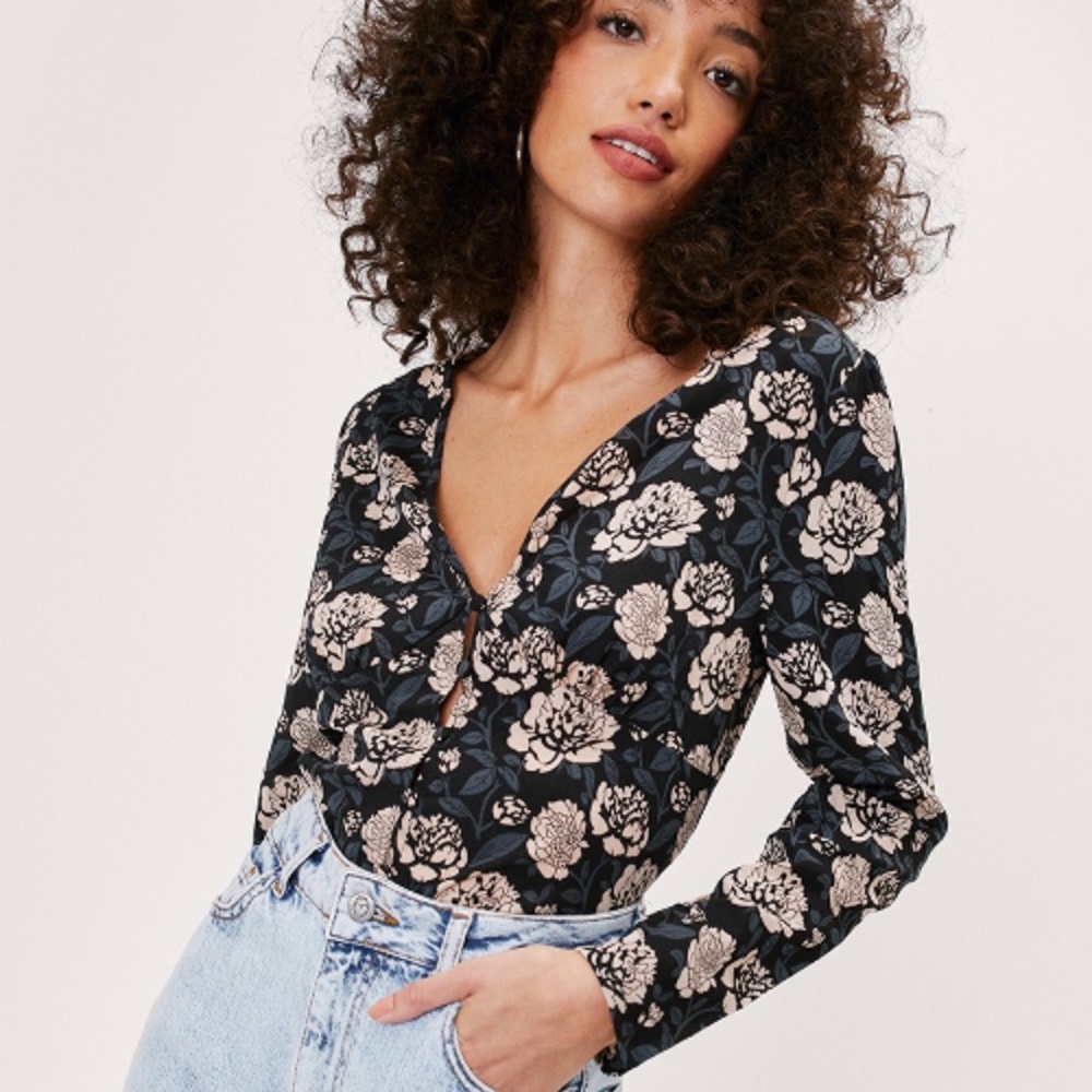 Nasty Gal Floral Blouse